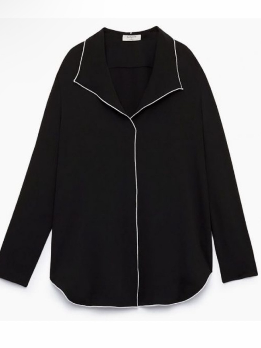 ARITZIA Babaton Rena Blouse in Black With White Trim Size XXS